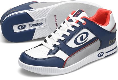 Picture of Dexter Mens Royal Navy White Grey Bowling Shoes